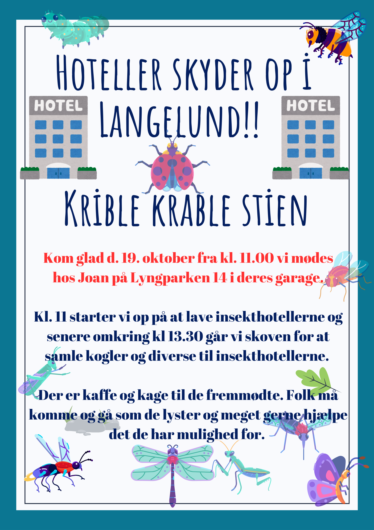 Dark Blue Illustrated Insects Kindergarten Poster (1)